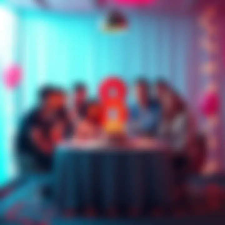 BitMart team celebrating 8 years with a cake and decorations