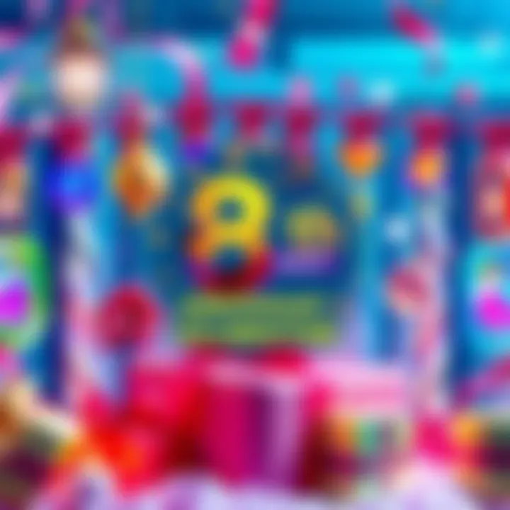 Colorful graphic showcasing BitMart's 8th anniversary with festive decorations and giveaway symbols