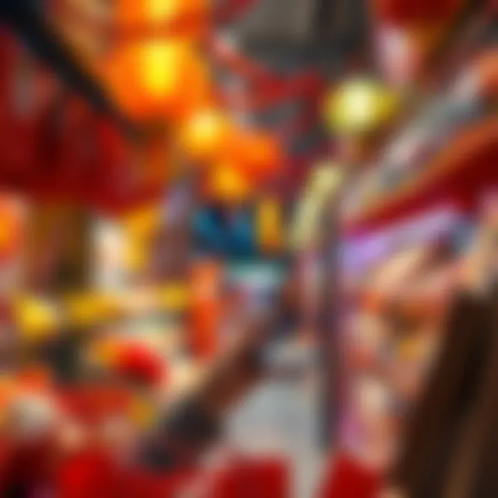 A shopper uses a BitMartCard while shopping for Chinese New Year decorations and gifts.