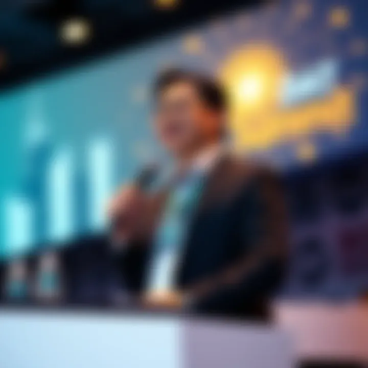 BitMart Global CEO Nenter Chow speaking on stage at DAT Summit in Hong Kong