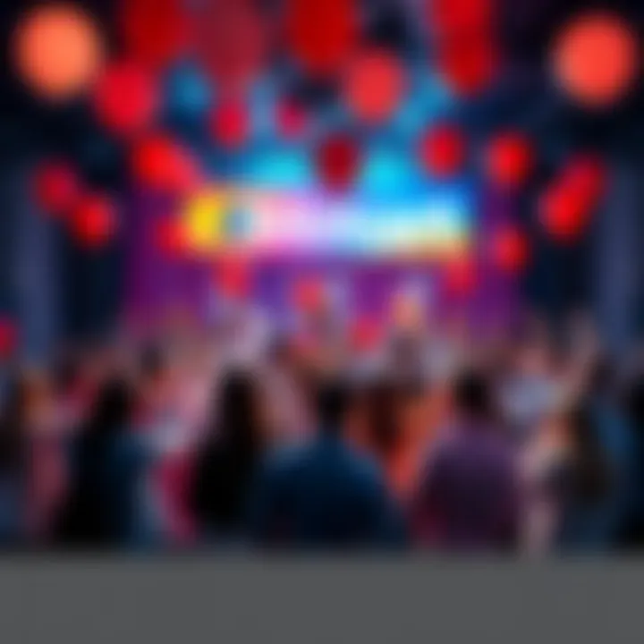 Gathering of Bitmart community members celebrating their 8th anniversary with balloons and banners