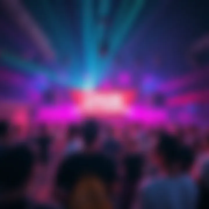 A lively scene from the BitMart ConsensusHK Afterparty featuring attendees enjoying the LIQUID TILL DAWN event