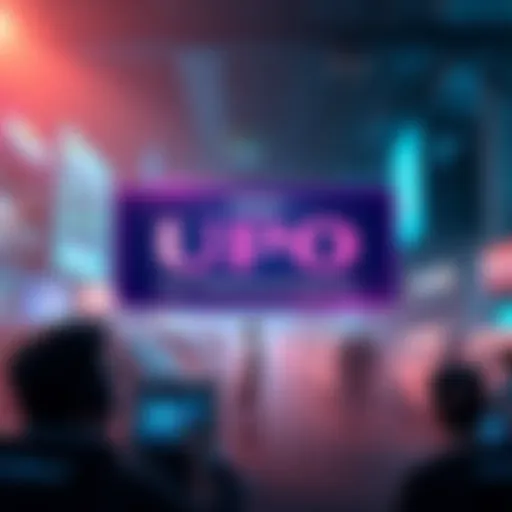 A warning announcement graphic about UPO delisting from BitMart, showing urgent withdrawal reminders