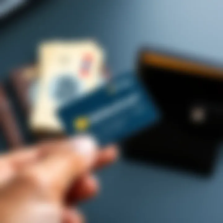 A close-up of the BitMartCard shown in a hand with a wallet in the background, highlighting its modern design and user-friendly features.