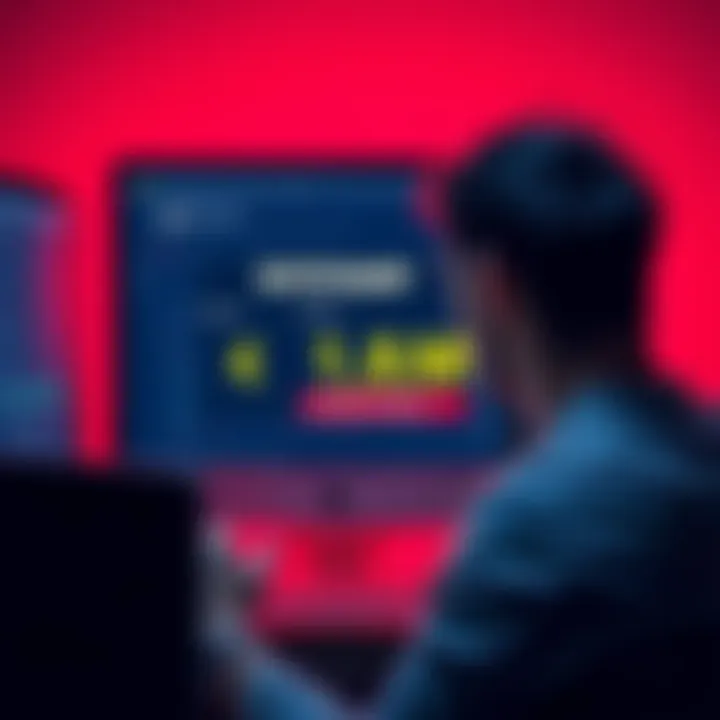 Bitstamp Account Termination A worried person looking at a computer screen showing a Bitstamp account with a β¬1.8M balance labeled as unavailable.