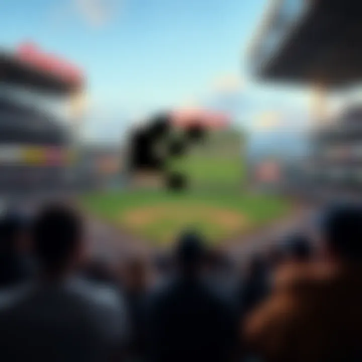 Strange blacked-out squares seen on the video board at Padres Stadium, with fans looking surprised in the background.