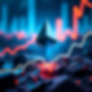 A graphic showing Ethereum's logo alongside a representation of a financial growth chart, symbolizing BlackRock's decision to use Ethereum for tokenized funds.
