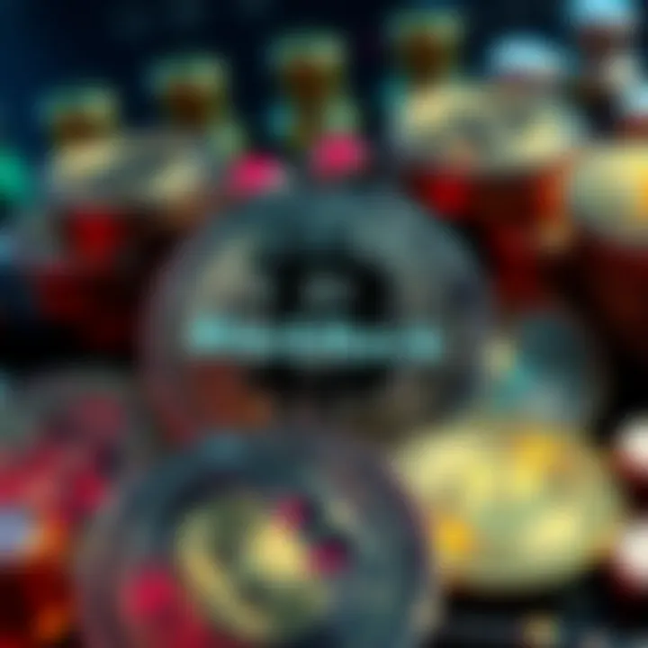 A graphic representation of Bitcoin coins with the BlackRock logo, symbolizing the company's large BTC acquisition.