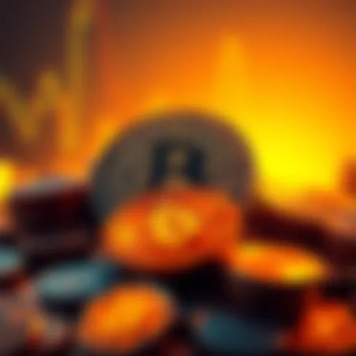 BlackRock Bitcoin Sale Illustration showing BlackRock logo above Bitcoin coins, indicating a significant sale in the cryptocurrency market.