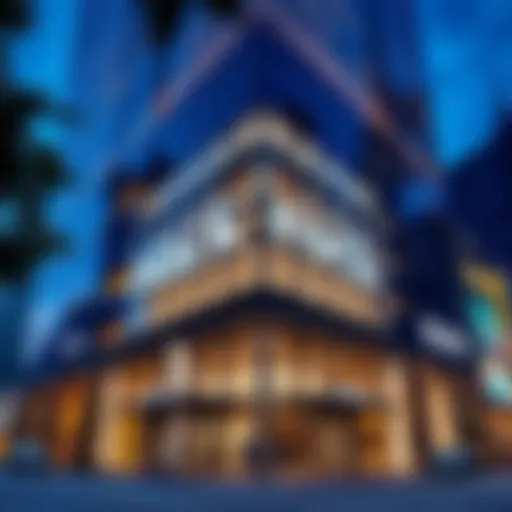 A modern office building with the Blackrock logo prominently displayed, symbolizing their growing presence in finance.