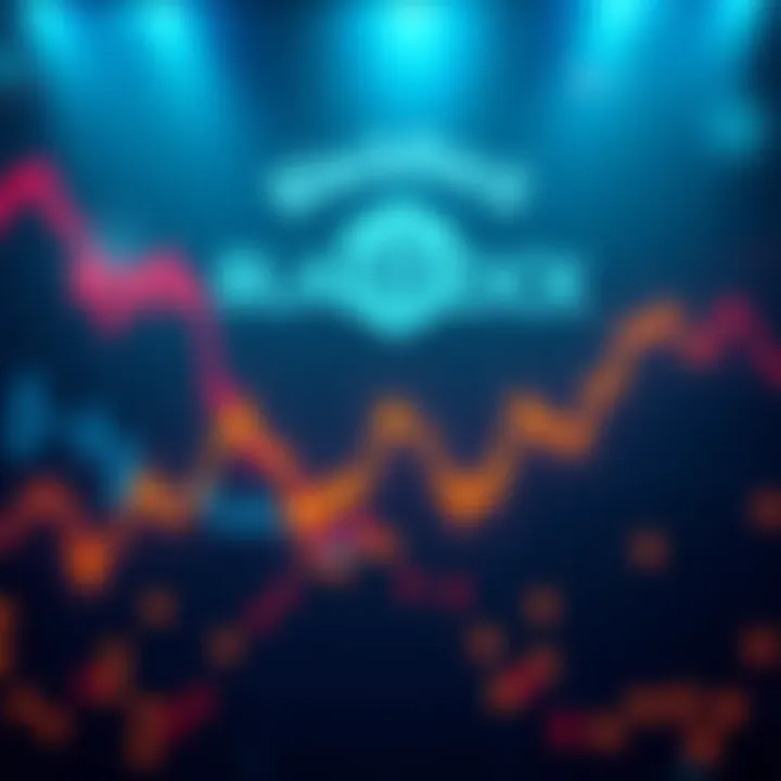 A graphic showing a downward trend in cryptocurrency prices with the BlackRock logo in the background.