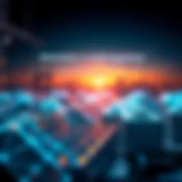 A visual representation of blockchain technology being applied to equipment financing, highlighting sectors like manufacturing and solar energy.