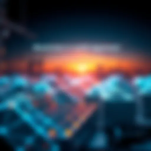 A visual representation of blockchain technology being applied to equipment financing, highlighting sectors like manufacturing and solar energy.
