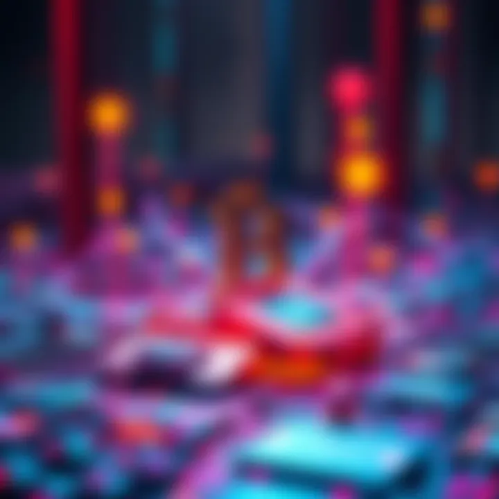 A digital representation of blockchain technology with quantum computing elements, showcasing a secure and advanced financial future.