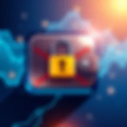 An illustration of a digital wallet with a padlock, indicating restrictions on access, representing the withdrawal issue on Blockchain.com.