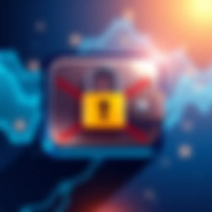 An illustration of a digital wallet with a padlock, indicating restrictions on access, representing the withdrawal issue on Blockchain.com.