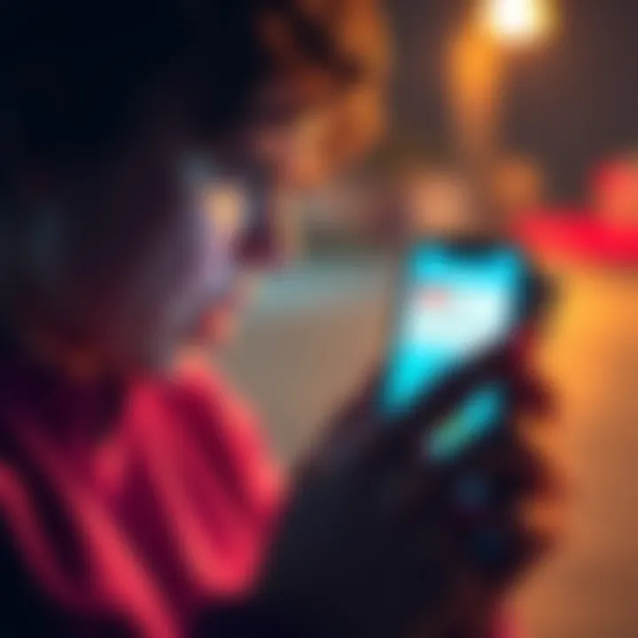 A frustrated person looking at their phone with a blocked transfer notification, symbolizing issues with money transfers.