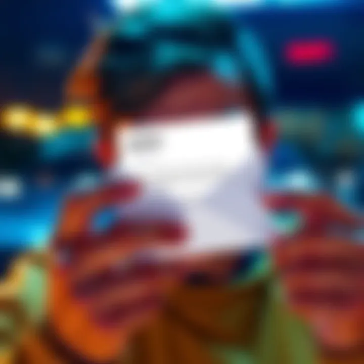 A person looking at a suspicious email regarding Blockfi funds, expressing concern and caution about its legitimacy.