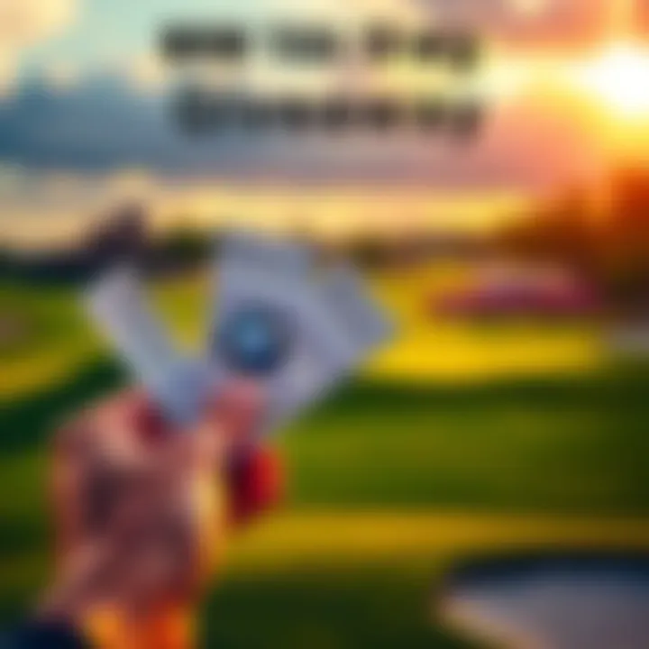 Person holding tickets for the BMW PGA Championship with a golf course in the background