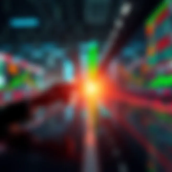 A graphic showing the contrast between bonds and stocks with market trends.