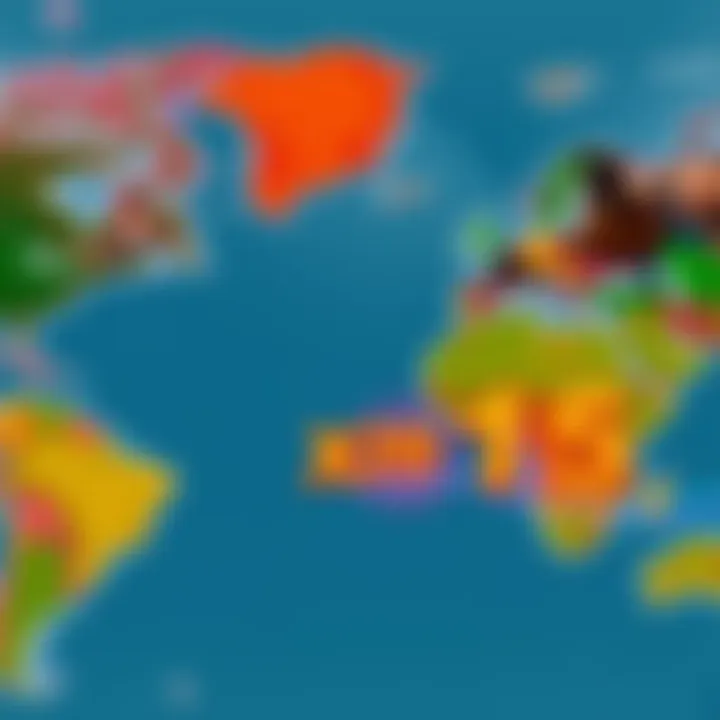 A visual representation of boost settings changing from x20 to x15, illustrating the concept of adjustment in gaming or app features, with a map background showing diverse geographic areas.