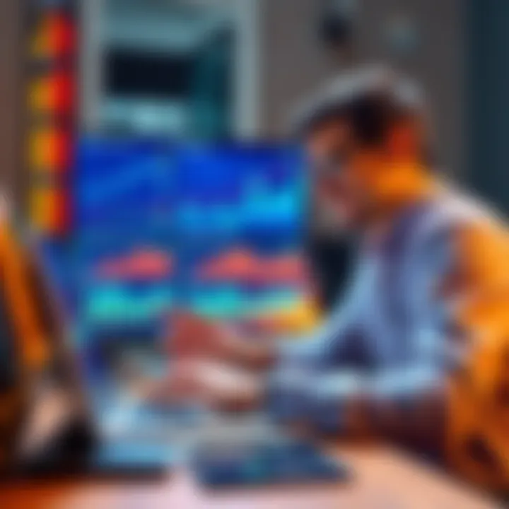 A person analyzing financial charts and graphs on a laptop, looking pleased with their profit increase in 2026.