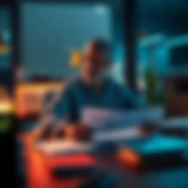 A person sitting at a desk with financial documents, evaluating borrowing options to keep their assets