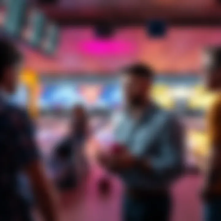 A bowler expresses concerns about tie rules at a bowling alley with fellow players