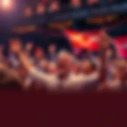 A joyful crowd celebrating the achievements of Brad, showcasing banners and smiles, as they honor his influence in the community.