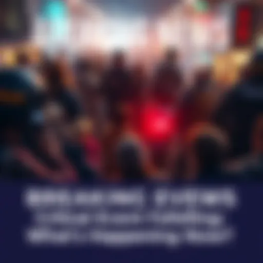 Crowd gathered at a critical event, with reporters and police present, capturing the unfolding situation.