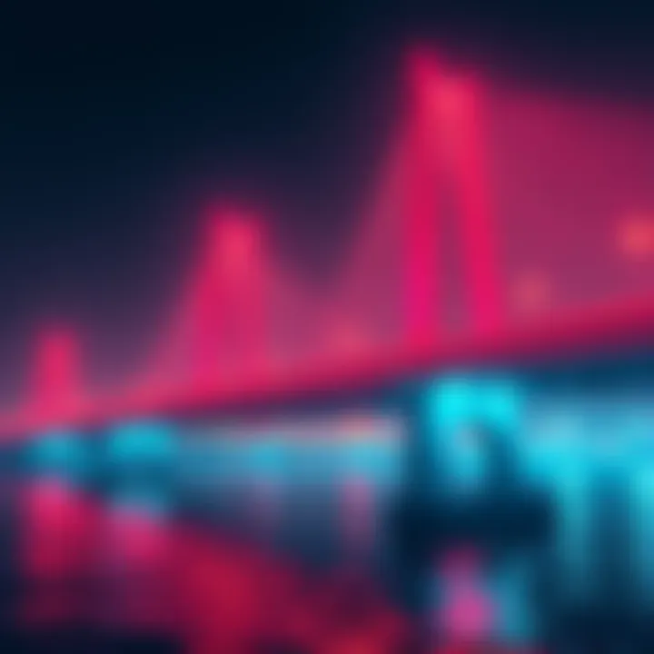 A graphic depicting a broken digital bridge symbolizing security issues in crypto transactions