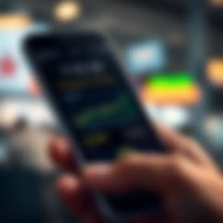 Close-up of a smartphone displaying real-time portfolio updates on the lock screen, showing investment trends and data without needing to unlock the device.
