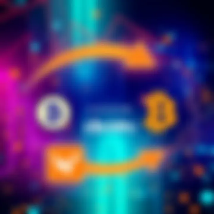 A visual guide showing the process of converting Bitcoin (BTC) from Coinbase to cbBTC on the mainnet, featuring straightforward arrows and icons representing the exchange, Coinbase logo, and cbBTC symbol.