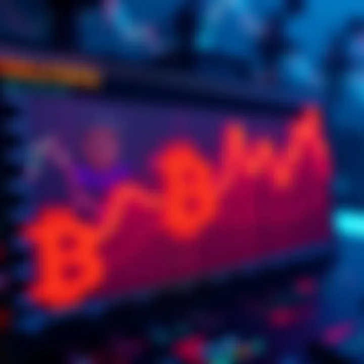 A chart showing BTC halving event predictions with upward and downward trends.