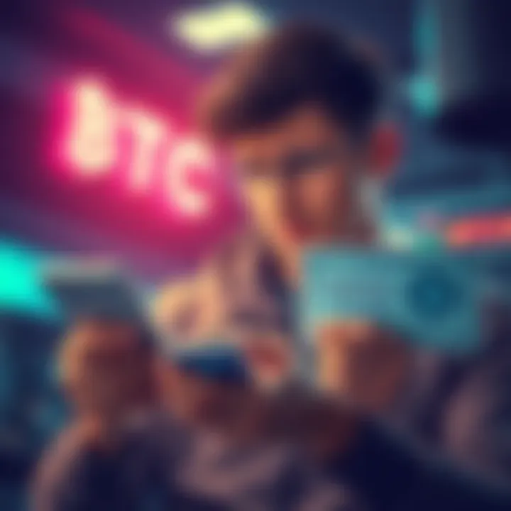 A person looking frustrated while checking their cryptocurrency wallet and American Express payment portal, showing conflicting transaction statuses