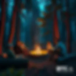 A group of people sitting around a campfire in a forest sharing their BTC experiences and strategies.