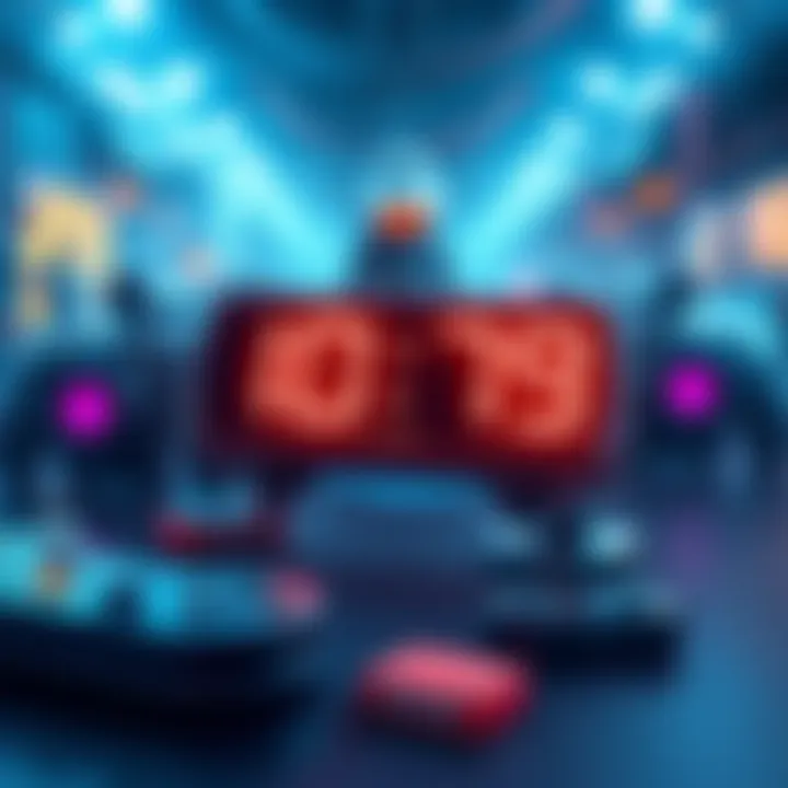 Graphic showing a countdown timer and gaming elements for the Build Games competition