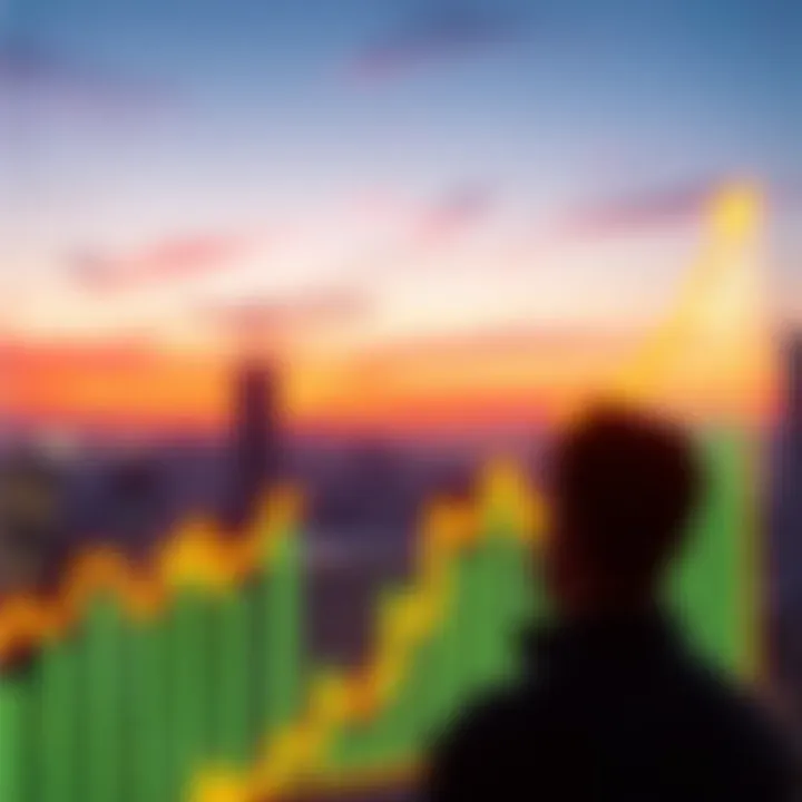 Bull Market Ahead A graph showing an upward trend symbolizing a bull market, with a person looking optimistic in the foreground.