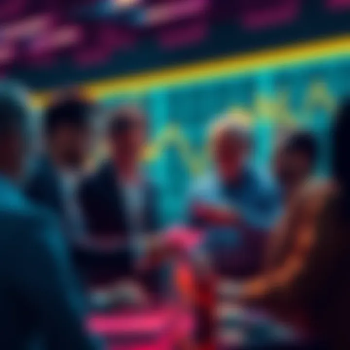 Group of investors analyzing Hedera's market trends