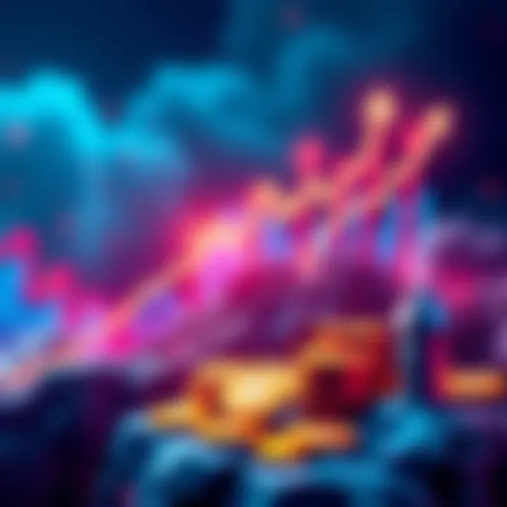 Illustration of a growing cryptocurrency market with upward arrows and coins, symbolizing optimism for 2025.