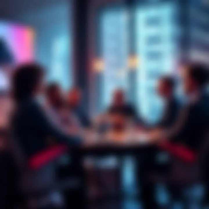 Group of business founders in a meeting discussing the benefits of crypto payments for their companies