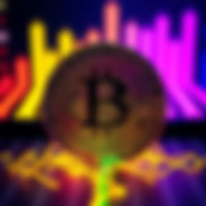 A digital representation of Buttcoin with a colorful background, symbolizing the trend's rise in online discussions about cryptocurrency.