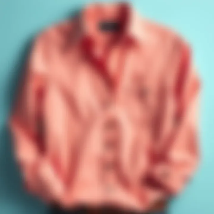 A neatly arranged button-up shirt tailored for larger sizes, showcasing its fit and style