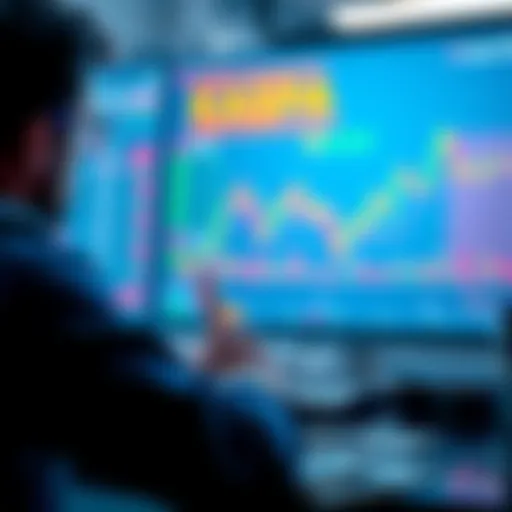 A person looking at a computer screen while buying Kaspa on a cryptocurrency exchange with US dollar bills on the desk.