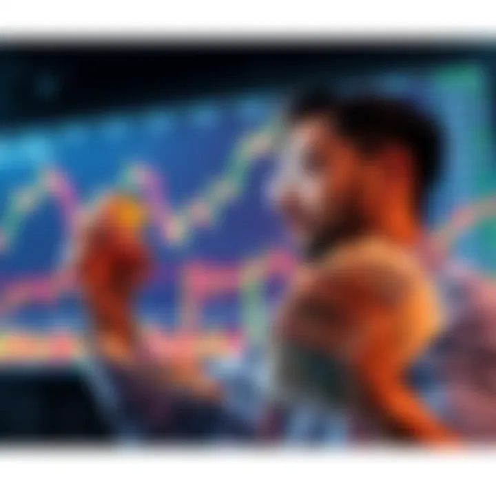 A person analyzing a chart while considering investing in 3X leveraged Bitcoin with money in hand