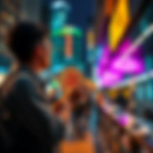A person exchanging cash for Bitcoin in a public space in Brisbane, with a focus on safety and positivity