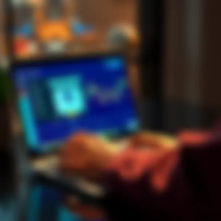 A person purchasing cryptocurrency on a laptop, showing a secure transaction process without ID verification