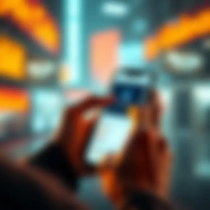 Buying Pulse Chain with Internet Money Wallet A person using a smartphone to buy Pulse Chain, showing the Internet Money Wallet interface on the screen.