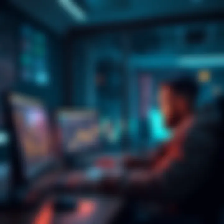People using a computer to purchase Bitcoin on a stable exchange in Serbia