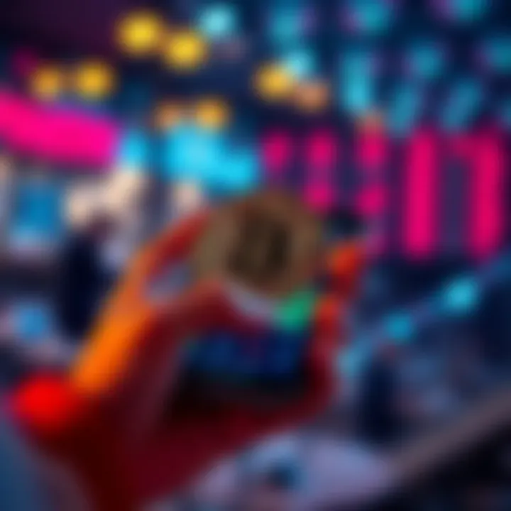 A person using a smartphone to buy Bitcoin on a finance app